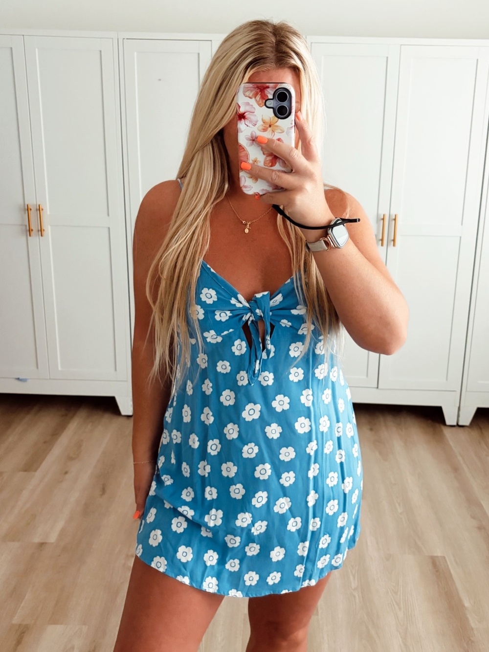 🆕 NWT motel blue and white daisy floral mini dress